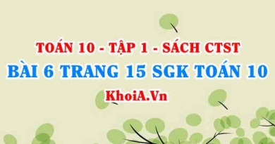 Bài 6 trang 15 SGK Toán 10 tập 1 Chân trời sáng tạo